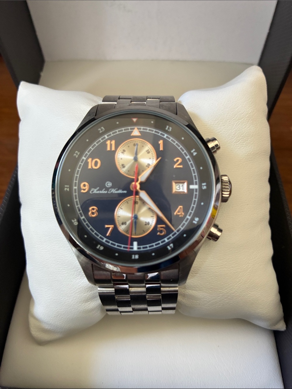 Charles Hutton Stainless Steel Watch - Blue & Gold Dial - Excellent Condition